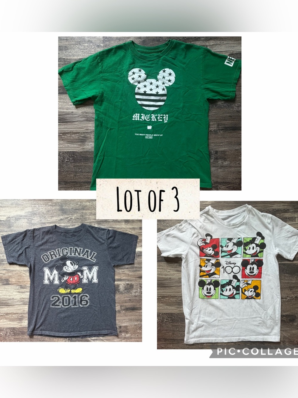 Lot of 3 Disney Mickey Mouse graphic print short sleeve t-shirts boys L 10-12